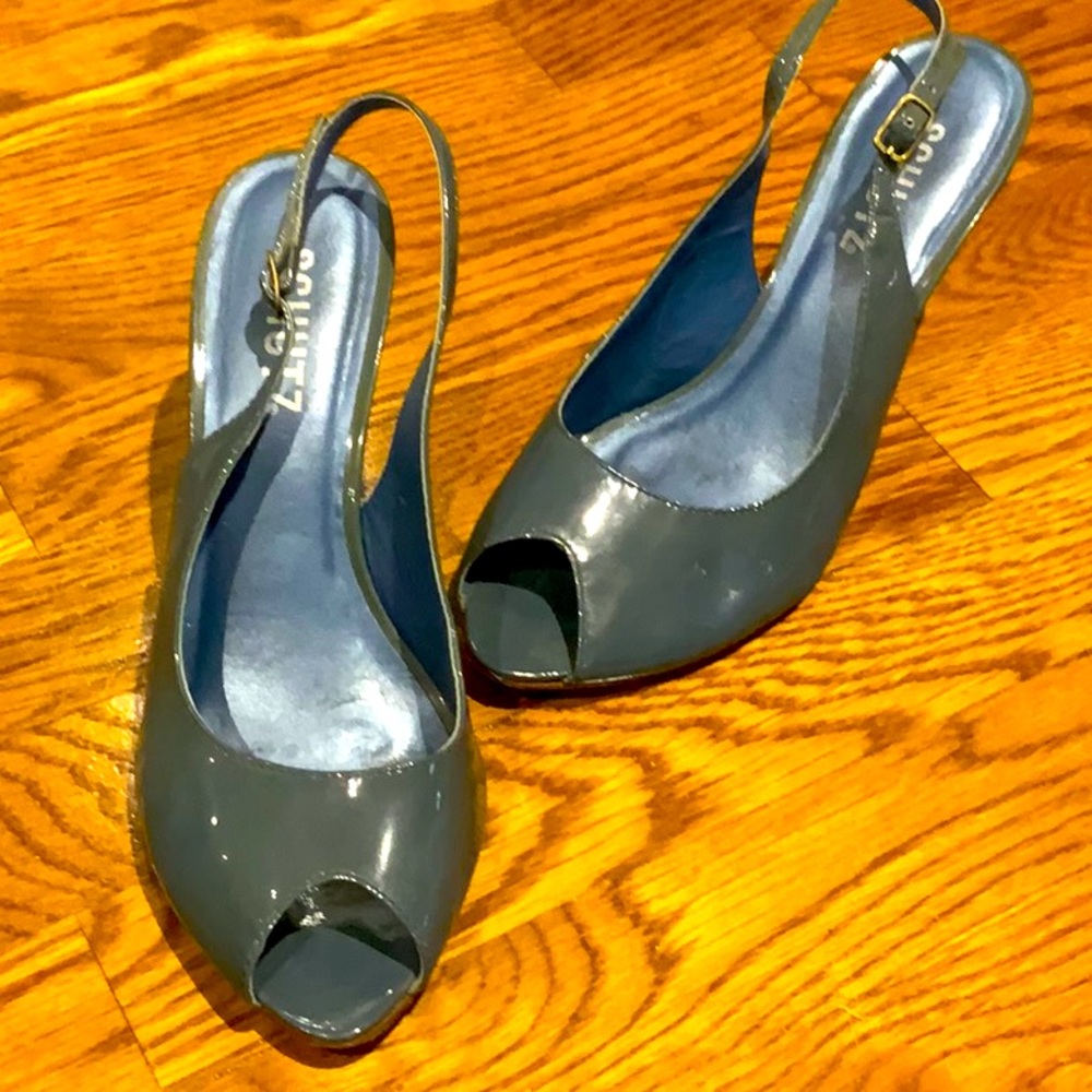 Schutz blue sling back heels size 8